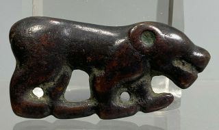 Ordos Bronze Miniature Bear Shaped Buckle Ca.  400 - 300 Bc Ex.  P.  O 