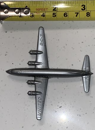 VINTAGE United DC - 7 Mainliner Small Plastic Airplane 2