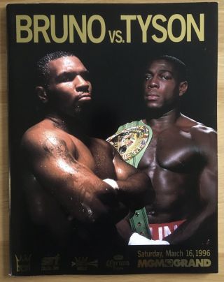Rare Mike Tyson Vs Frank Bruno Ii Vintage On Site Programme 1996