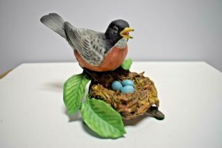 Vintage Lenox American Robin On Nest Porcelain Figurine 1989 (vb920)