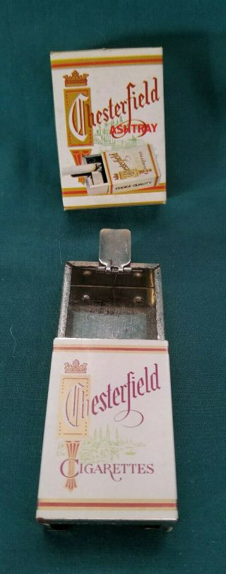 Vintage Chesterfield Cigarette Collectable Advertising Metal Pocket Ashtray
