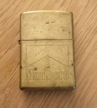 Vintage Solid Brass Marlboro Zippo Lighter