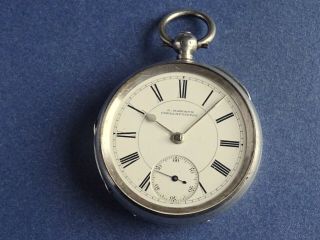 1888 Silver Keywind Gents Pocket Watch.  G Hayworth Oswaldtwistle Antique.