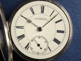 1888 Silver Keywind Gents Pocket Watch.  G Hayworth Oswaldtwistle Antique. 3