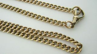 Antique 9ct Rose Gold Pocket Watch Chain Necklace 17.  3 Grammes