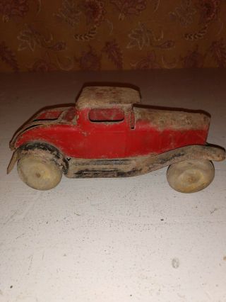 Vintage Metal Toy Car,  Wooden Tires