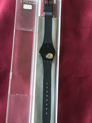 Wristwatch SWATCH Lady BLACK NIGHT (LB127) - NEW/NOS - Small - Vintage - 1989 - Gray/Grey 3