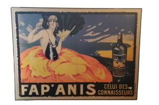 Antique Framed French Linen Poster Fap 