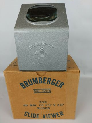 Vintage Brumberger No.  1225 Slide Viewer For 35mm To 2 - 3/4 " X 2 - 3/4 " Slides