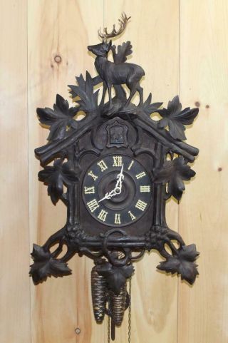Large Antique Black Forest Gk Cuckoo Clock Co.  Circa Early 1900 