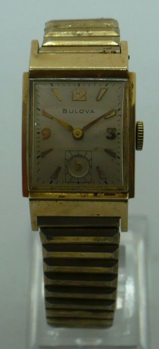Vintage Bulova 21 Jewel Model 8ae Wristwatch Runs Well