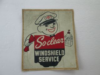 Vintage Sohio So - Clear Windshield Service Decal Vinyl - Cals 5648