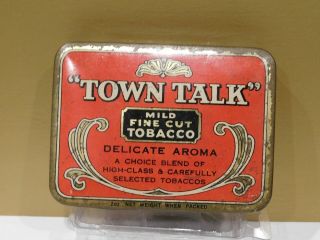 Town Talk Fine Cut Tobacco Tin,  W.  D & H.  O Wills Tobacco Co,  Sydney Australia