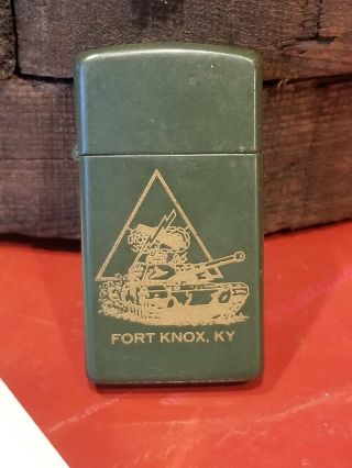 Vintage Zippo Military Lighter Fort Knox Ky Ft Army Tank