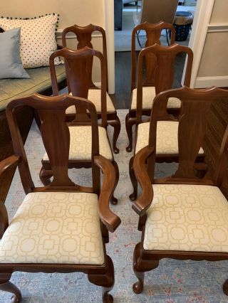 Set Of 6 Henkel Harris Cherry Queen Anne Chairs