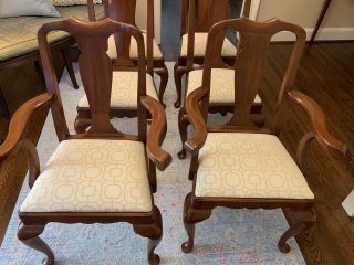 Set Of 6 Henkel Harris Cherry Queen Anne Chairs 2
