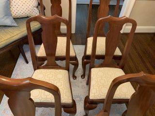 Set Of 6 Henkel Harris Cherry Queen Anne Chairs 3