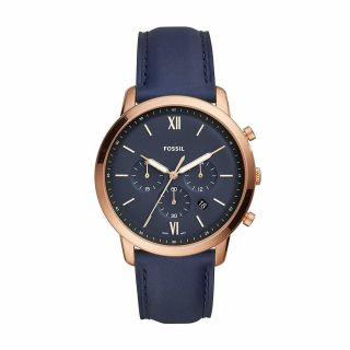 ✅ Fossil Men Watche Neutra Fs5454 Gold Leather Japanese Chronograph