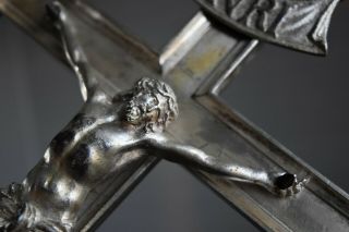 ⭐antique Crucifix Bronze,  Church Cross,  Processional Cross 19th Century ⭐