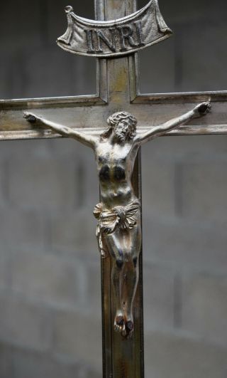 ⭐antique crucifix bronze,  church cross,  processional cross 19th century ⭐ 4