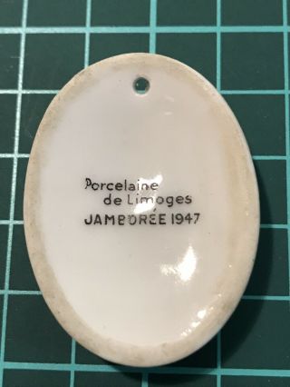 Vintage Boy Scout Memorial - 1947’s World Scout Jamboree Ceramic Pin Badge 2