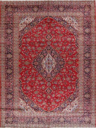 Vintage Hand - Knotted Floral Red Carpet 10x13 Ardekan Oriental Area Rug