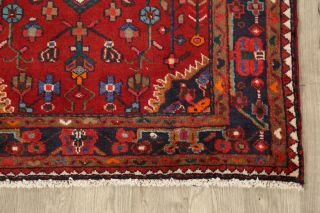 Vintage Geometric Hamedan Hand - Knotted Area Rug Oriental Carpet 4x7 6