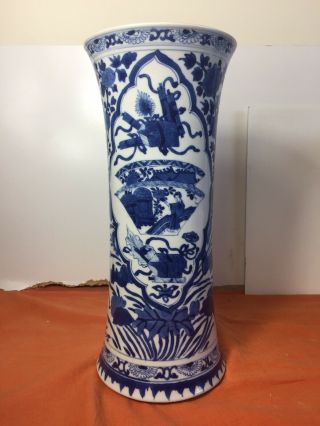 Large Antique Chinese Blue And White Vase 18thc Kangxi Period 30.  5cm
