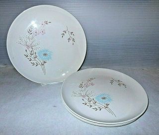 Mid Century Vintage Taylor Smith & Taylor Echo Dell Dinner Plate Set Of 4 10 "