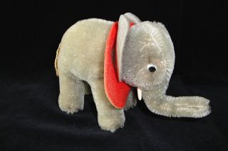 Vintage Steiff Miniature Elephant With Red Saddle Ean 6310.  00 Germany 1960 