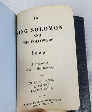 Vintage King Solomon And His Followers Iowa Masonic Temple 1951 Mason Bible