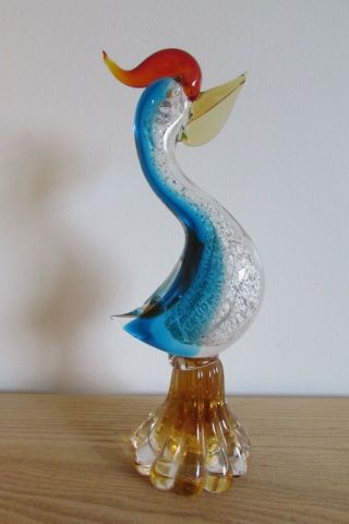 Bargain 30 Off Vintage Murano Art Glass Cockerel Figurine Bird Ornament