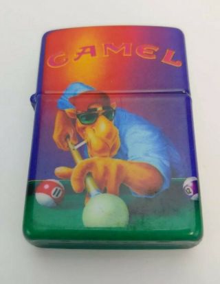 Vintage 1993 Zippo Joe Camel Pool Player Lighter in Tin 3