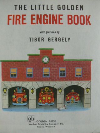 4 Vintage Little Golden Books FIRE ENGINES,  MACHINES,  CARS & TRUCKS,  BRAVEST 3