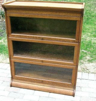 Antique Oak Near 3 Stack Barrister Stacking Sectional Lawyers Bookcase
