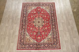 7x10 Floral Medallion RED Area Rug Wool Hand - Knotted Oriental Room Size Carpet 2