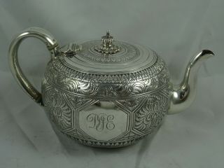 Stunning,  Victorian Solid Silver Tea Pot,  1876,  430gm