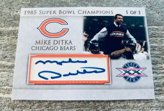 Mike Ditka Chicago Bears 1985 Bowl Champions Signed Custom Auto Card 1/1