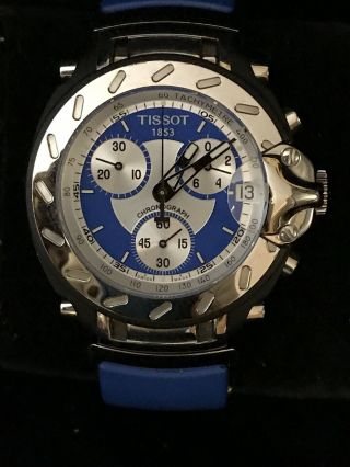 Tissot 1853 T - Race Blue Chronograph Silicone Sapphire Crystal Wr 100m - T011417a