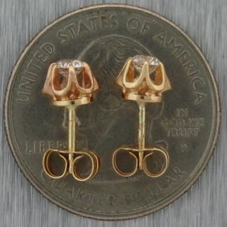 1880 Antique Victorian 14k Yellow Gold 0.  40ct Old Mine Cut Diamond Stud Earrings 5