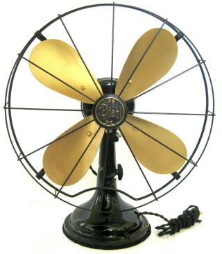Stunning Restored Diehl Antique Vintage Oscillating Electric Fan A,  Brass