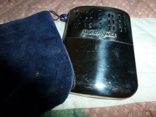 Vintage J.  C.  Higgins Pocket Hand Warmer With Velvet Bag Made In Japan