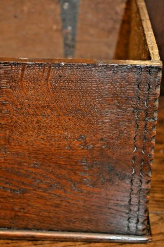 Antique 18th Century Oak Bible Box,  Plain Construction,  Pie Crust Edges,  c 1740 6