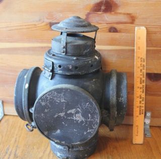 Antique Armspear Mfg Co NY Railroad Lantern Vintage Oil lamp Switch Train mount 4