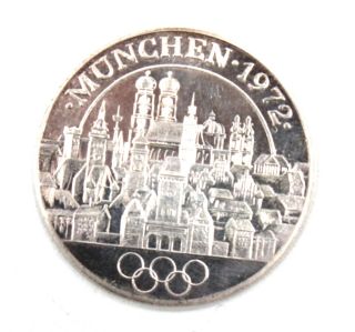 Vintage 1972 Munich Olympics Germany 999.  9 Fine Silver Token - C65