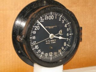 Chelsea Vintage Ships Clock 6 " Dial U.  S.  Navy 24 Hour Ww2 1942 Restored