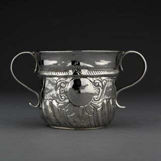 Antique George I Solid Sterling Silver Porringer,  Humphrey Payne,  London 1722