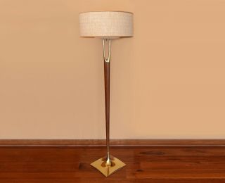 Mid Century Floor Lamp,  Gerald Thurston,  Laurel,  Shade,  diffuser,  reflector 3