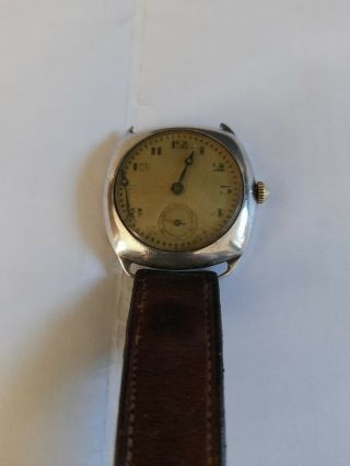 Vintage Gents Silver Cased Wrist Watch London 1927,  207belwin20