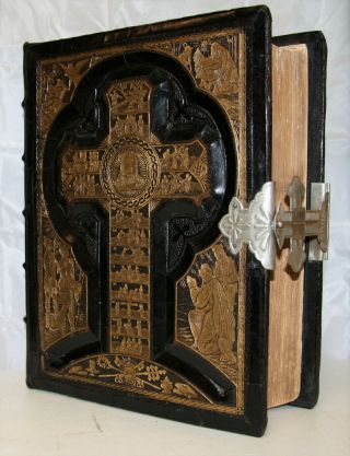 C1890 Antique Family Catholic Bible Douay Rheims Completely Restored